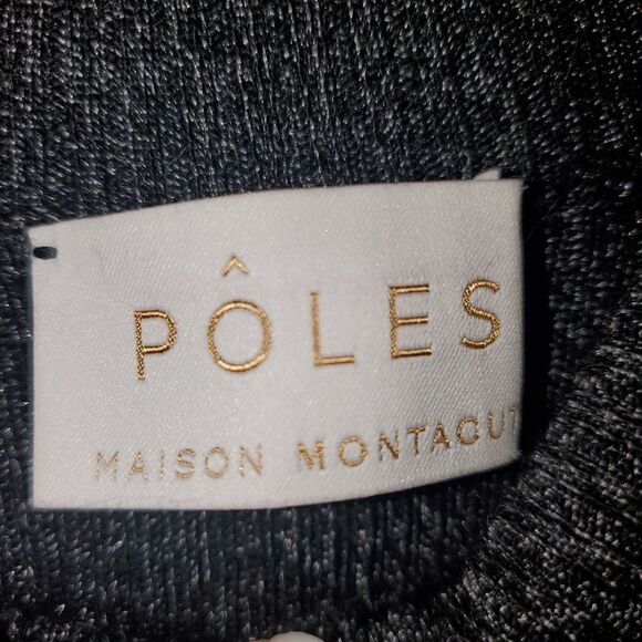 POLES MAISON MONTAGUT GRAY CHARCOAL MIX BLEND SWEATER SIZE LARGE - Picture 3 of 5